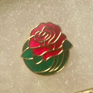 Red Rose Enamel Pasadena Rose Parade Lapel Pin